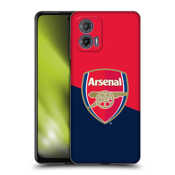 Arsenal FC Crest 2 Red & Blue Logo Soft Gel Case for Motorola Moto G73 5G