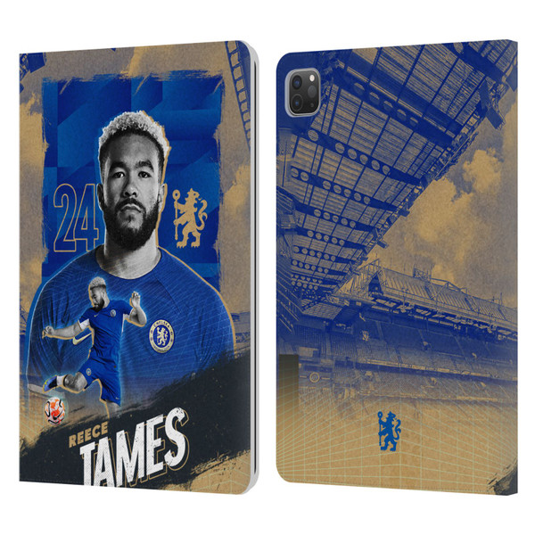 Chelsea Football Club 2023/24 First Team Reece James Leather Book Wallet Case Cover For Apple iPad Pro 11 2020 / 2021 / 2022
