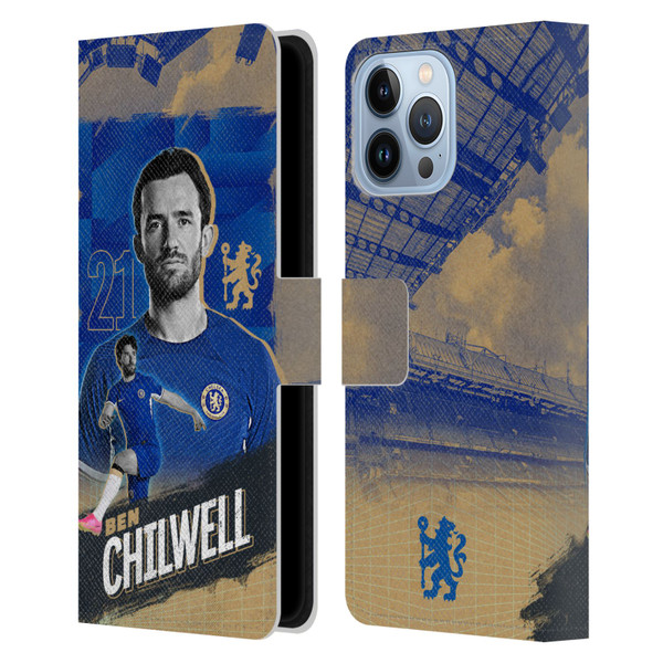 Chelsea Football Club 2023/24 First Team Ben Chilwell Leather Book Wallet Case Cover For Apple iPhone 13 Pro Max