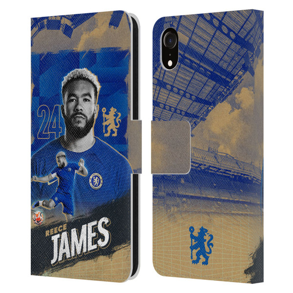 Chelsea Football Club 2023/24 First Team Reece James Leather Book Wallet Case Cover For Apple iPhone XR