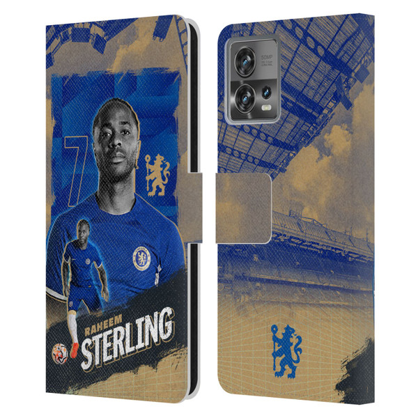 Chelsea Football Club 2023/24 First Team Raheem Sterling Leather Book Wallet Case Cover For Motorola Moto Edge 30 Fusion