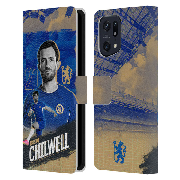 Chelsea Football Club 2023/24 First Team Ben Chilwell Leather Book Wallet Case Cover For OPPO Find X5