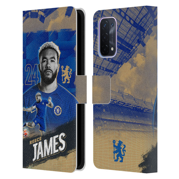 Chelsea Football Club 2023/24 First Team Reece James Leather Book Wallet Case Cover For OPPO A54 5G