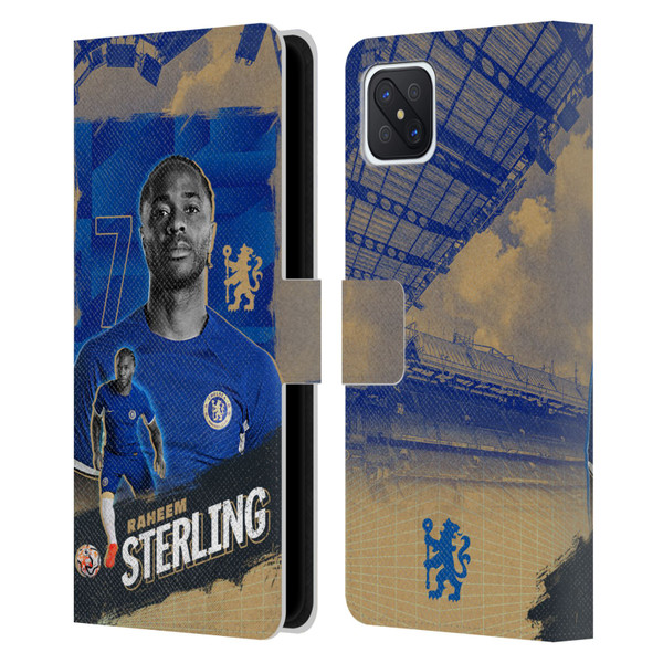 Chelsea Football Club 2023/24 First Team Raheem Sterling Leather Book Wallet Case Cover For OPPO Reno4 Z 5G