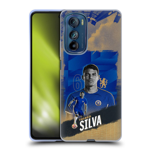 Chelsea Football Club 2023/24 First Team Thiago Silva Soft Gel Case for Motorola Edge 30