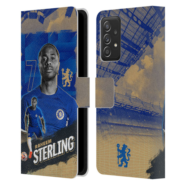 Chelsea Football Club 2023/24 First Team Raheem Sterling Leather Book Wallet Case Cover For Samsung Galaxy A52 / A52s / 5G (2021)
