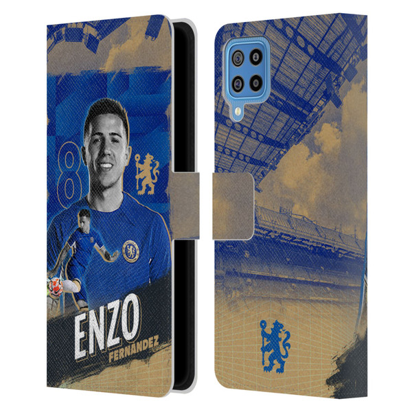 Chelsea Football Club 2023/24 First Team Enzo Fernández Leather Book Wallet Case Cover For Samsung Galaxy F22 (2021)