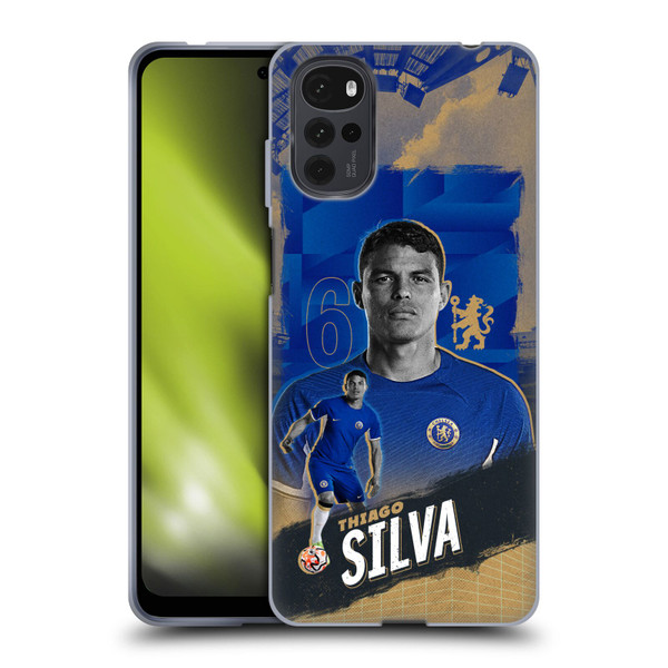 Chelsea Football Club 2023/24 First Team Thiago Silva Soft Gel Case for Motorola Moto G22