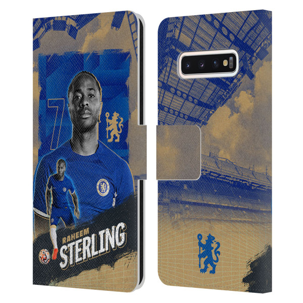 Chelsea Football Club 2023/24 First Team Raheem Sterling Leather Book Wallet Case Cover For Samsung Galaxy S10