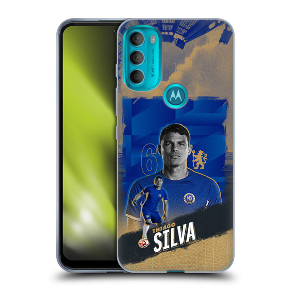 Chelsea Football Club 2023/24 First Team Thiago Silva Soft Gel Case for Motorola Moto G71 5G