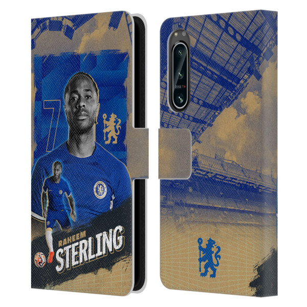 Chelsea Football Club 2023/24 First Team Raheem Sterling Leather Book Wallet Case Cover For Sony Xperia 5 IV