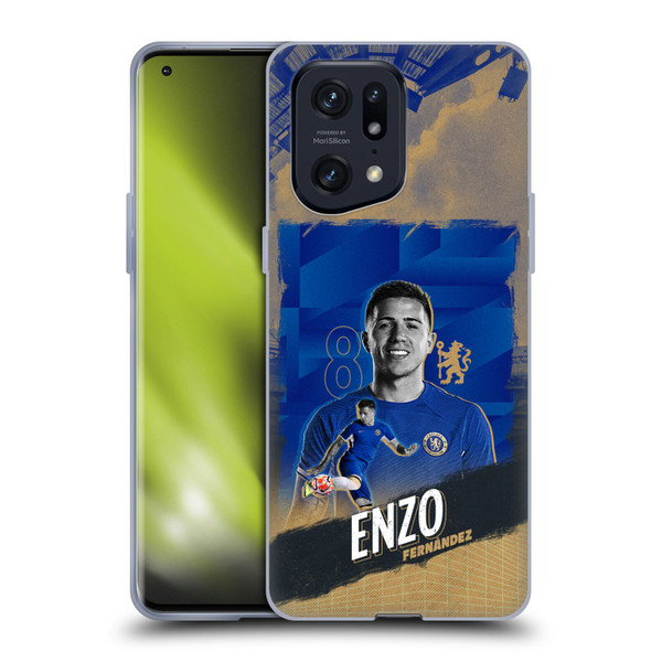 Chelsea Football Club 2023/24 First Team Enzo Fernández Soft Gel Case for OPPO Find X5 Pro