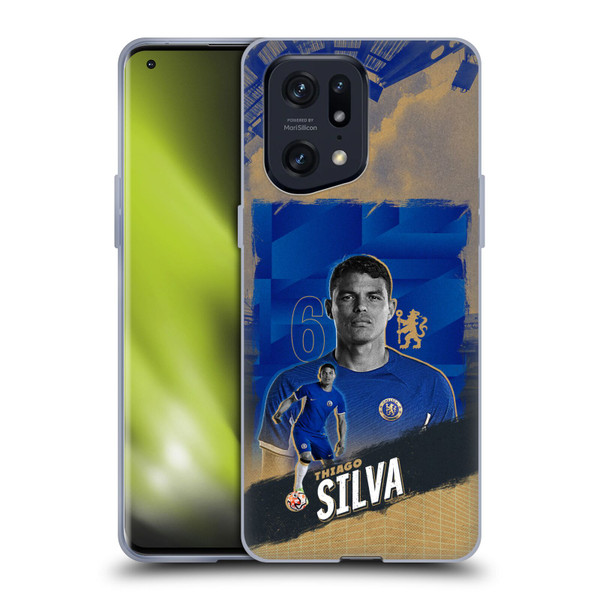Chelsea Football Club 2023/24 First Team Thiago Silva Soft Gel Case for OPPO Find X5 Pro
