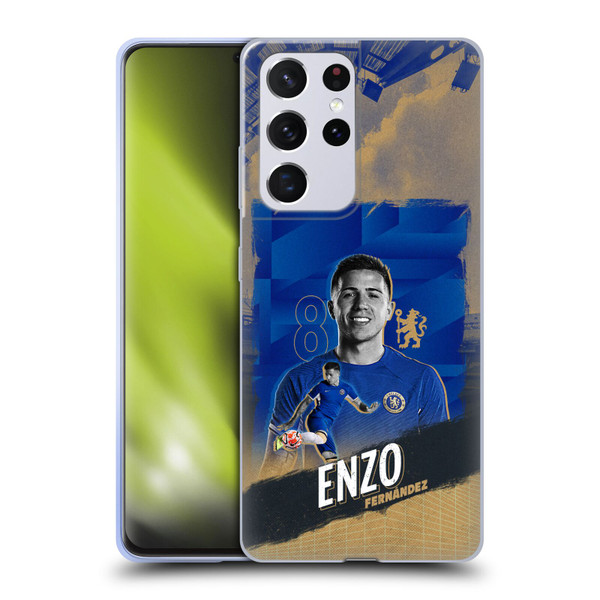 Chelsea Football Club 2023/24 First Team Enzo Fernández Soft Gel Case for Samsung Galaxy S21 Ultra 5G