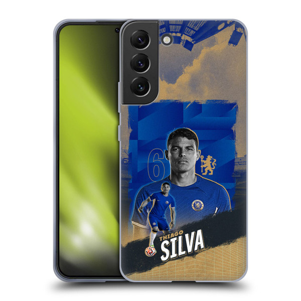 Chelsea Football Club 2023/24 First Team Thiago Silva Soft Gel Case for Samsung Galaxy S22+ 5G