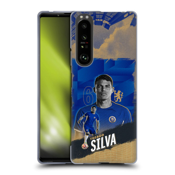 Chelsea Football Club 2023/24 First Team Thiago Silva Soft Gel Case for Sony Xperia 1 III