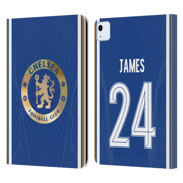 Chelsea Football Club 2023/24 Players Home Kit Reece James Leather Book Wallet Case Cover For Apple iPad Air 11 2020/2022/2024