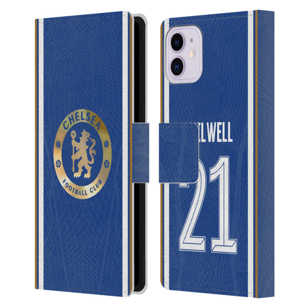 Chelsea Football Club 2023/24 Players Home Kit Ben Chilwell Leather Book Wallet Case Cover For Apple iPhone 11