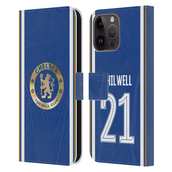 Chelsea Football Club 2023/24 Players Home Kit Ben Chilwell Leather Book Wallet Case Cover For Apple iPhone 15 Pro Max