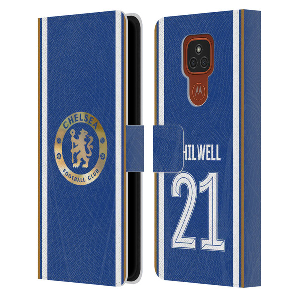 Chelsea Football Club 2023/24 Players Home Kit Ben Chilwell Leather Book Wallet Case Cover For Motorola Moto E7 Plus