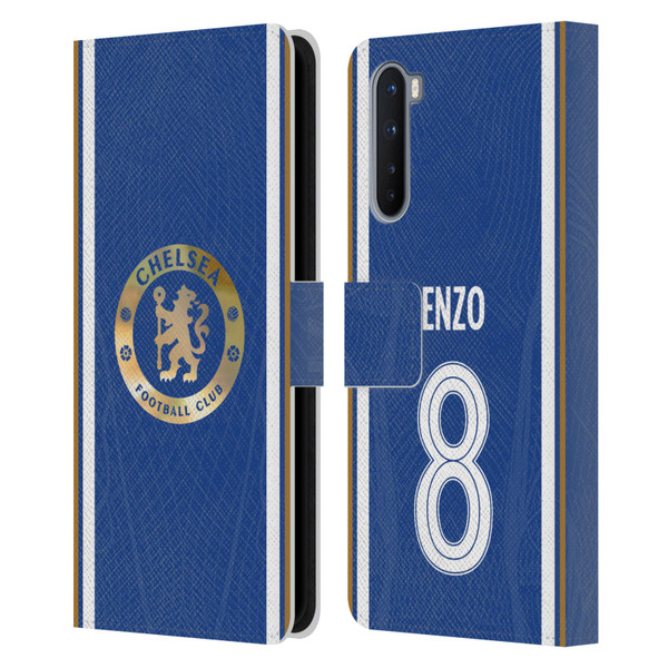 Chelsea Football Club 2023/24 Players Home Kit Enzo Fernández Leather Book Wallet Case Cover For OnePlus Nord 5G