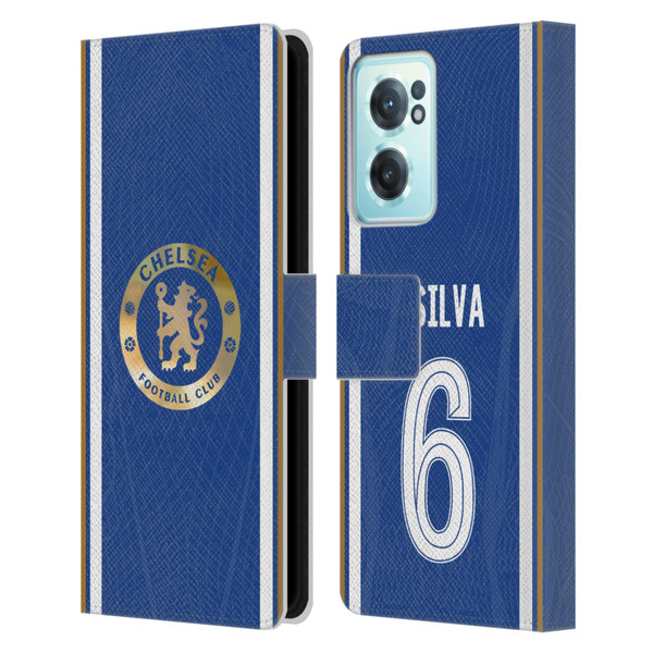 Chelsea Football Club 2023/24 Players Home Kit Thiago Silva Leather Book Wallet Case Cover For OnePlus Nord CE 2 5G