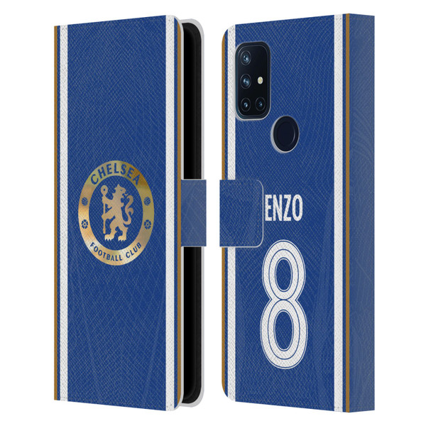 Chelsea Football Club 2023/24 Players Home Kit Enzo Fernández Leather Book Wallet Case Cover For OnePlus Nord N10 5G
