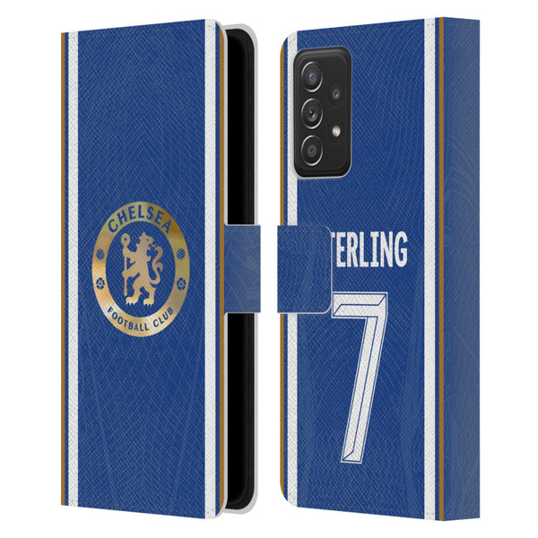 Chelsea Football Club 2023/24 Players Home Kit Raheem Sterling Leather Book Wallet Case Cover For Samsung Galaxy A52 / A52s / 5G (2021)