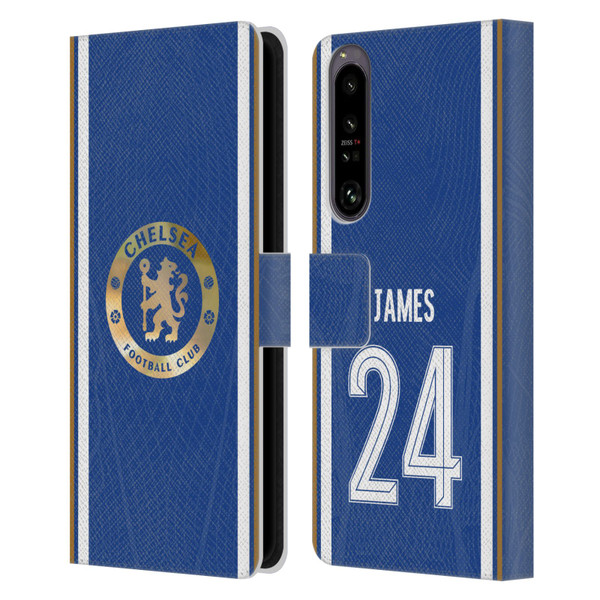 Chelsea Football Club 2023/24 Players Home Kit Reece James Leather Book Wallet Case Cover For Sony Xperia 1 IV