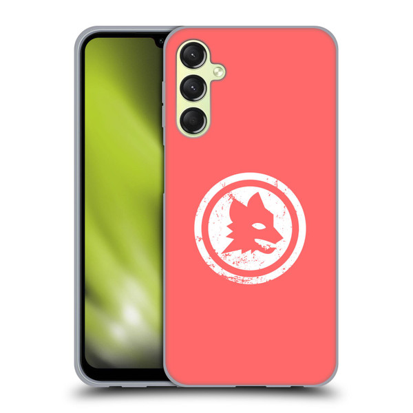 AS Roma Crest Graphics Pink Distressed Soft Gel Case for Samsung Galaxy A24 4G / Galaxy M34 5G