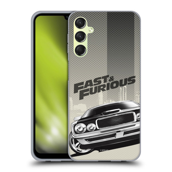 Fast & Furious Franchise Logo Art Halftone Car Soft Gel Case for Samsung Galaxy A24 4G / Galaxy M34 5G
