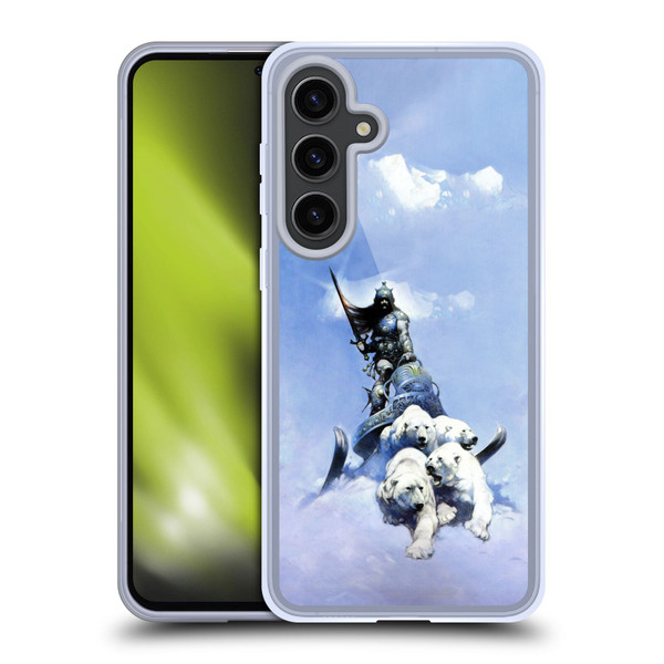 Frank Frazetta Fantasy Silver Warrior Soft Gel Case for Samsung Galaxy S24+ 5G