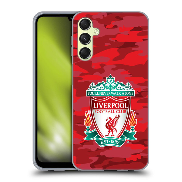 Liverpool Football Club Camou Home Colourways Crest Soft Gel Case for Samsung Galaxy A24 4G / Galaxy M34 5G