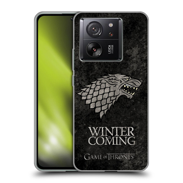 HBO Game of Thrones Dark Distressed Look Sigils Stark Soft Gel Case for Xiaomi 13T 5G / 13T Pro 5G