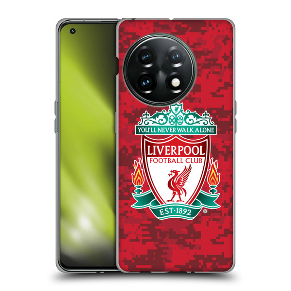 Liverpool Football Club Digital Camouflage Home Red Crest Soft Gel Case for OnePlus 11 5G