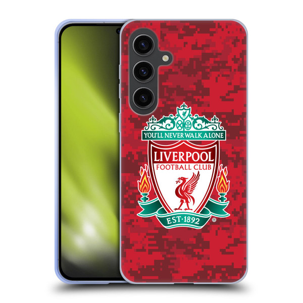 Liverpool Football Club Digital Camouflage Home Red Crest Soft Gel Case for Samsung Galaxy S24+ 5G