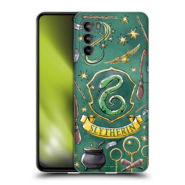 Harry Potter Deathly Hallows XIII Slytherin Pattern Soft Gel Case for Motorola Moto G82 5G