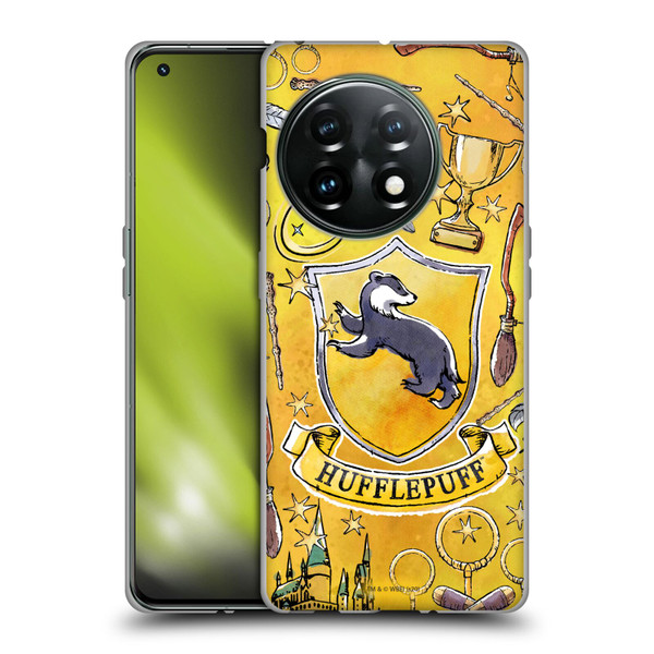 Harry Potter Deathly Hallows XIII Hufflepuff Pattern Soft Gel Case for OnePlus 11 5G