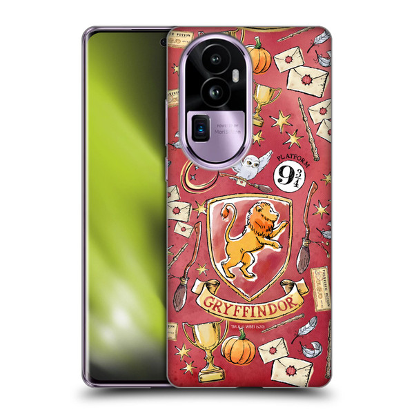 Harry Potter Deathly Hallows XIII Gryffindor Pattern Soft Gel Case for OPPO Reno10 Pro+