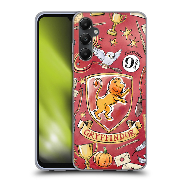 Harry Potter Deathly Hallows XIII Gryffindor Pattern Soft Gel Case for Samsung Galaxy A05s
