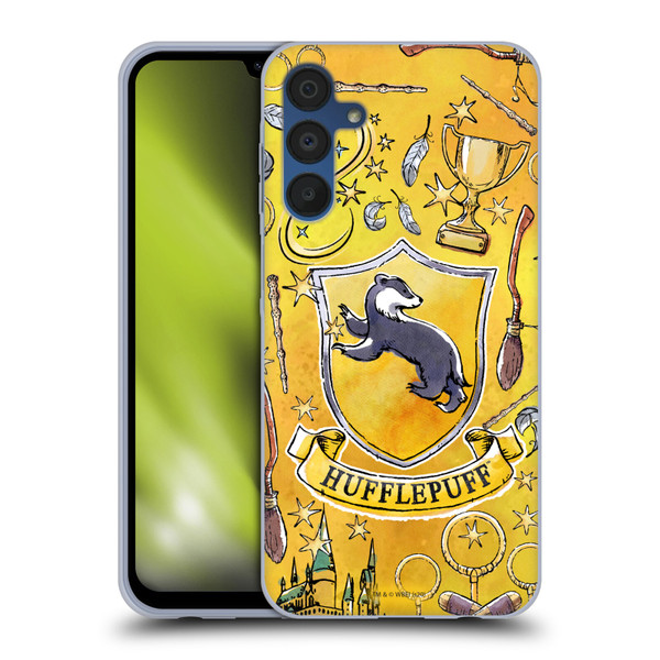 Harry Potter Deathly Hallows XIII Hufflepuff Pattern Soft Gel Case for Samsung Galaxy A15