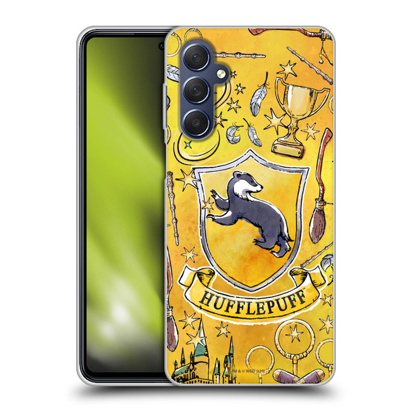 Harry Potter Deathly Hallows XIII Hufflepuff Pattern Soft Gel Case for Samsung Galaxy M54 5G