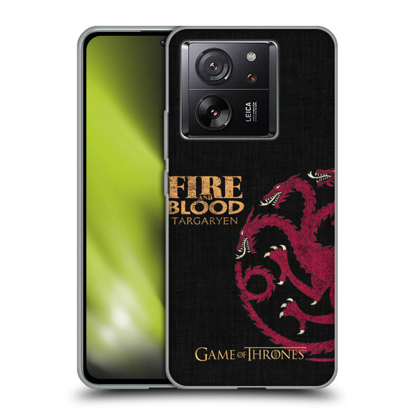 HBO Game of Thrones House Mottos Targaryen Soft Gel Case for Xiaomi 13T 5G / 13T Pro 5G