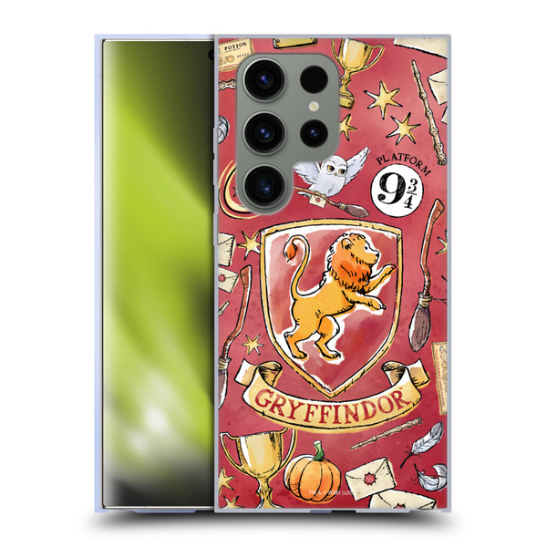 Harry Potter Deathly Hallows XIII Gryffindor Pattern Soft Gel Case for Samsung Galaxy S24 Ultra 5G
