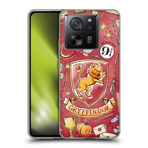 Harry Potter Deathly Hallows XIII Gryffindor Pattern Soft Gel Case for Xiaomi 13T 5G / 13T Pro 5G