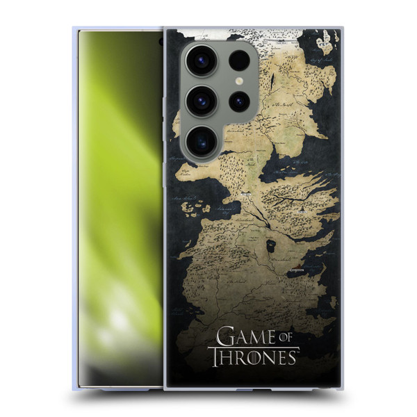 HBO Game of Thrones Key Art Westeros Map Soft Gel Case for Samsung Galaxy S24 Ultra 5G