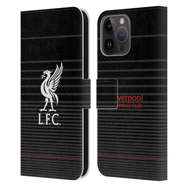 Liverpool Football Club Liver Bird White On Black Kit Leather Book Wallet Case Cover For Apple iPhone 15 Pro Max