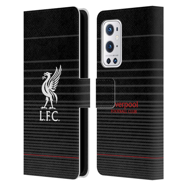 Liverpool Football Club Liver Bird White On Black Kit Leather Book Wallet Case Cover For OnePlus 9 Pro
