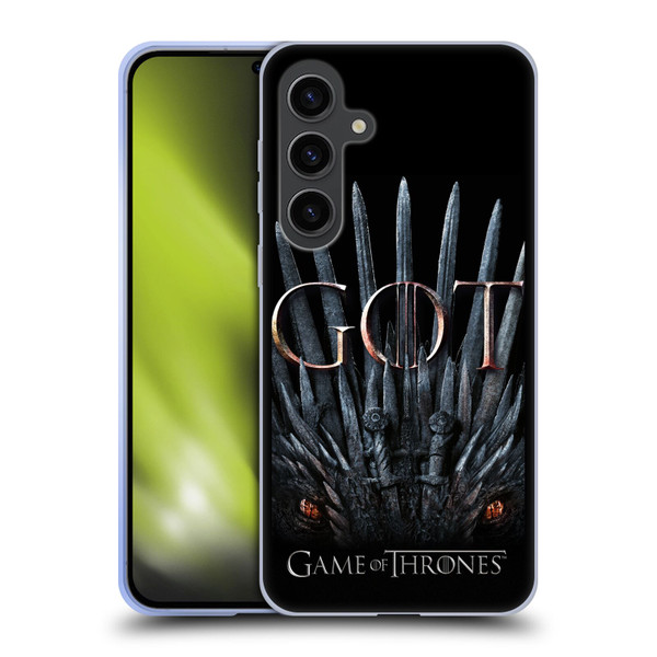 HBO Game of Thrones Season 8 Key Art Dragon Throne Soft Gel Case for Samsung Galaxy S24+ 5G