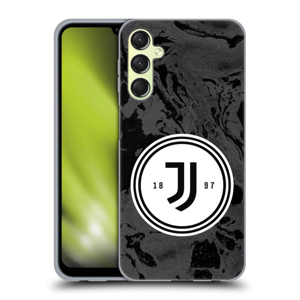 Juventus Football Club Art Monochrome Marble Logo Soft Gel Case for Samsung Galaxy A24 4G / Galaxy M34 5G